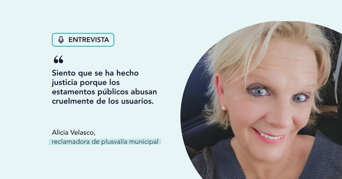 Alicia, reclamadora de plusvalía municipal: “Siento que se ha hecho justicia porque los estamentos públicos abusan cruelmente de los usuarios”