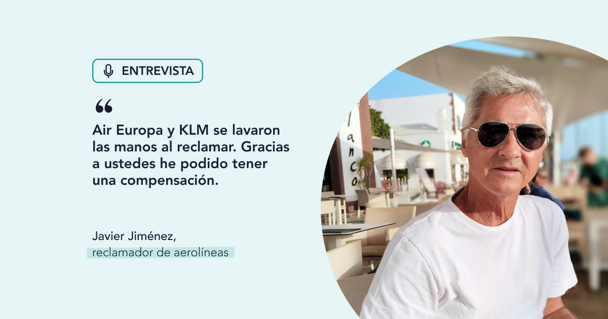 Javier Jiménez, reclamador de aerolíneas: “Air Europa y KLM se lavaron las manos al reclamar. Gracias a ustedes he podido tener una compensación”